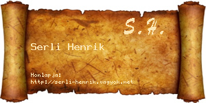 Serli Henrik névjegykártya